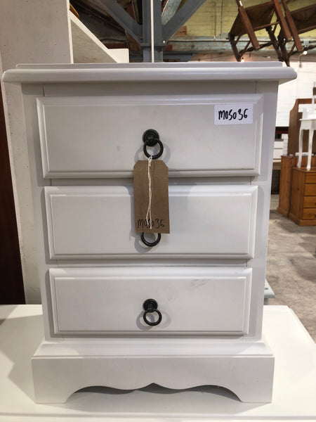 French Style White Bedside Table