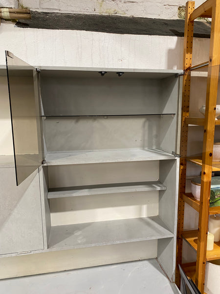 Grey Painted Display Cabinet Storage Unit