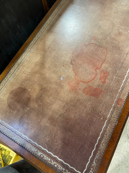Vintage Leather Top Captains Desk