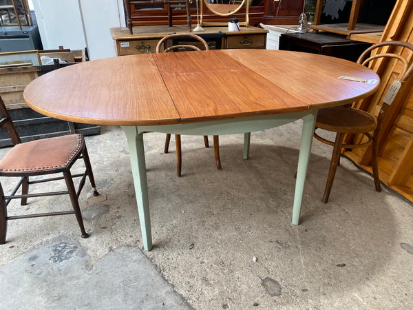 Painted Teak Mid Century Ext. Dining Table