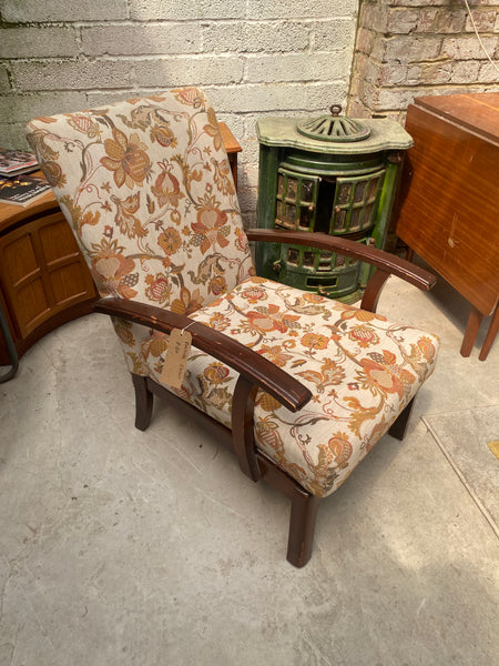 Mid-Century Floral Fireside Chair