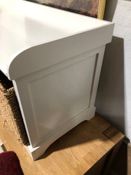 White Hallway Bench with Storage