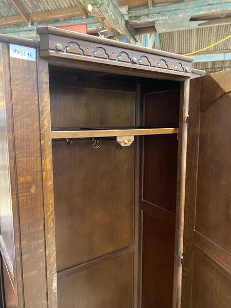 Carved Oak Hall Wardrobe