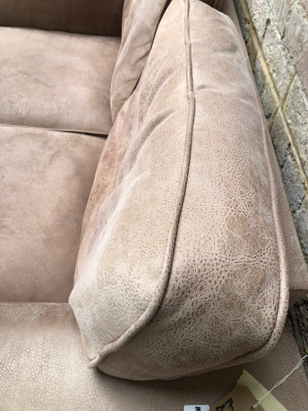 Taupe Faux Suede Two Seater Sofa