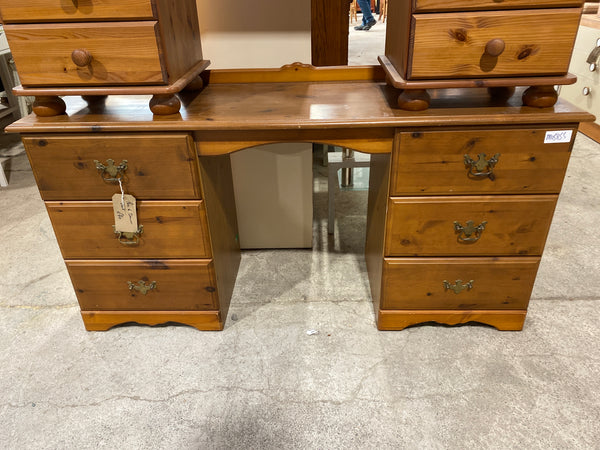 Pine 6 Drawer Desk