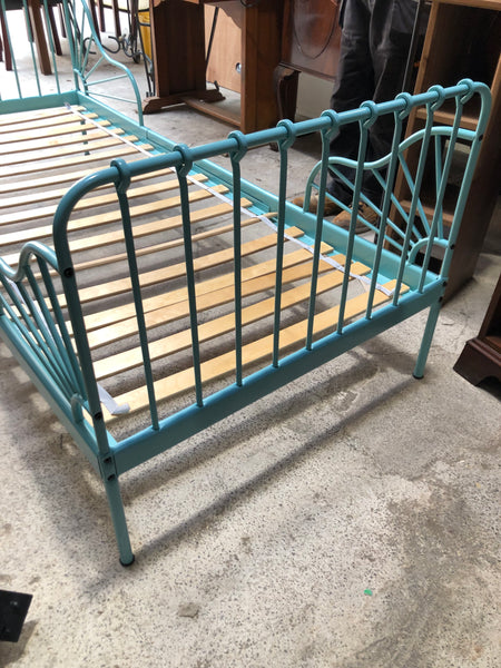 IKEA ‘Minnen’ Extendable Blue Metal Bedframe