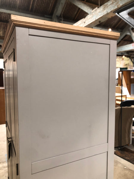 Cotswold Style Oak Grey Double Wardrobe