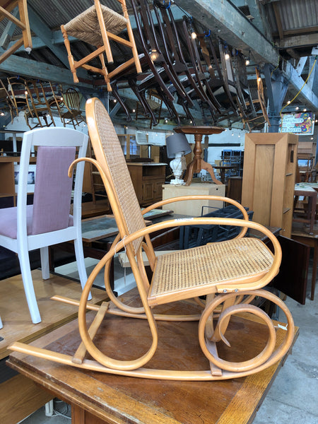 Vintage Cane & Bentwood Rocking Chair