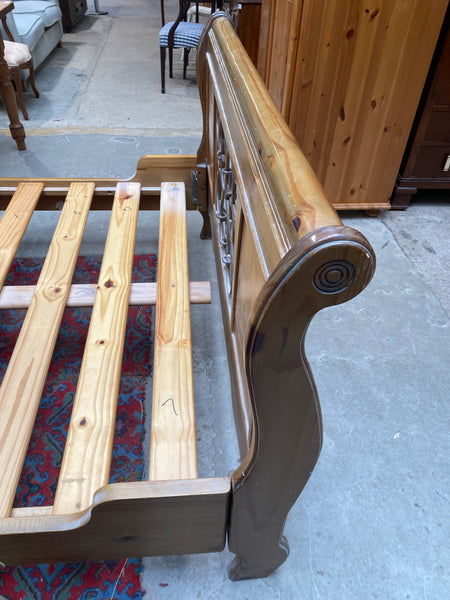 Pine & Metal Double Bedframe