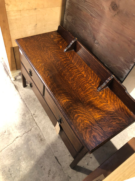 Vintage Low Oak 2 over 1 Chest of Drawers