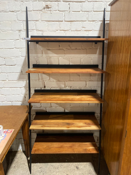 Industrial Style Leaning Bookcase