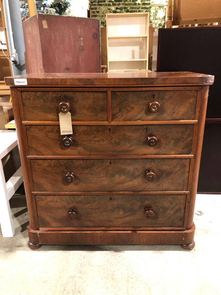 GHC - Flamed Mahogany & Walnut 2 over 3 Chest of Drawers
