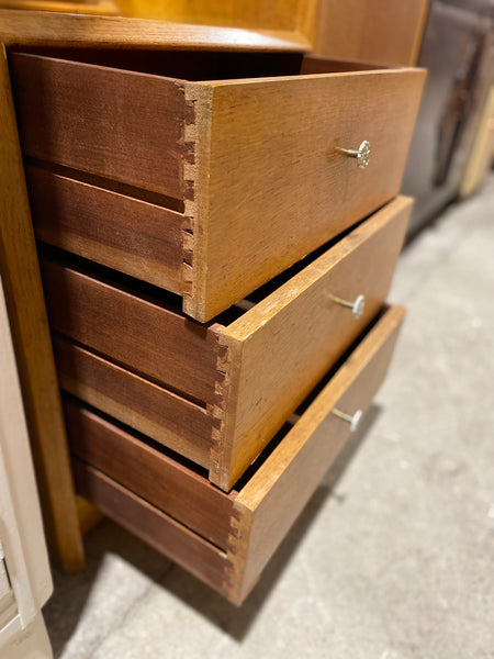 Vintage Single Wardrobe with 3 Drawers & Mirror