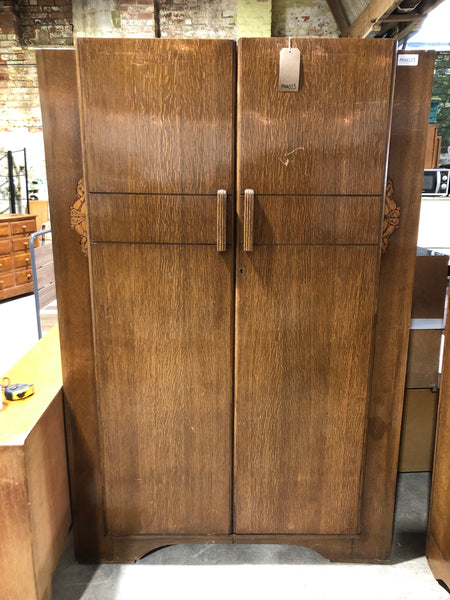 Art Deco Oak Double Wardrobe