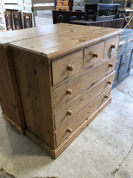 Solid Rustic Pine Large Chest of Drawers