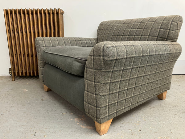 GHC - Grey Tartan Style Deep Comfortable Armchair