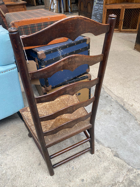 Antique Ladder-Back Rush Chair