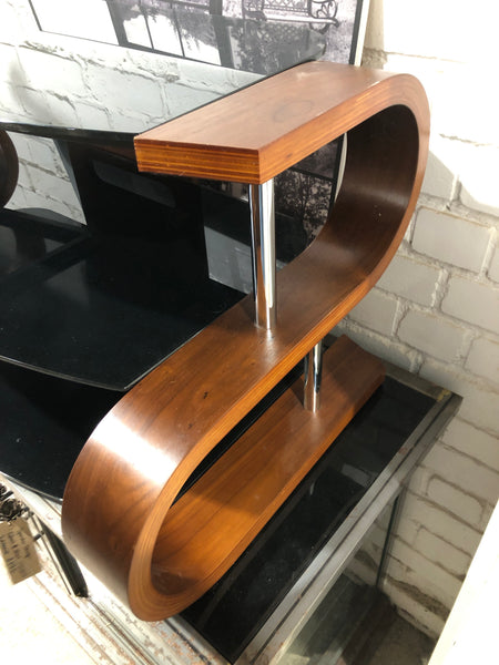 Jual Walnut Curved TV Stand