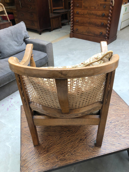 GHC - Vintage Oak Wicker Back Bedroom Chair