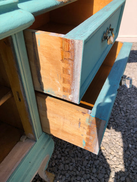 Marble Topped Blue Painted Sideboard (PROJECT)