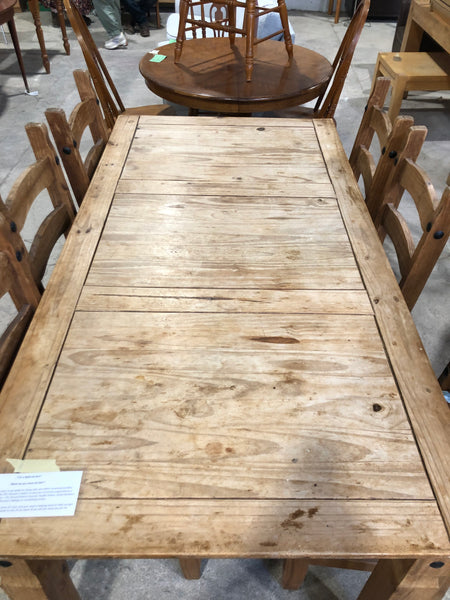 Wooden Dining Table & 6 Chairs - REF