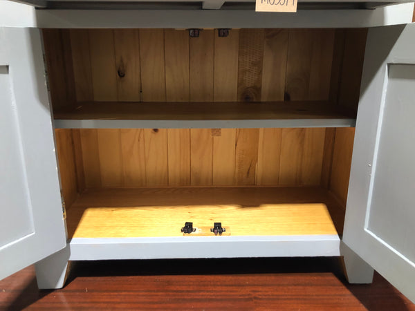 Solid Oak Grey Compact Sideboard