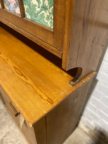Large Pine Display Hutch Dresser