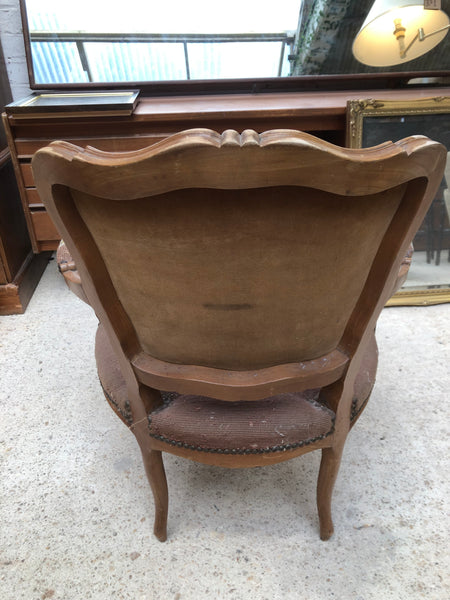 Louis XV Embroidered Pink Armchair GHC