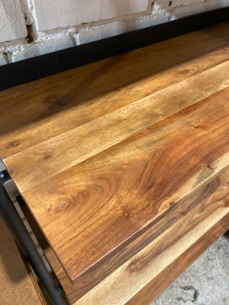 Industrial Style Leaning Bookcase