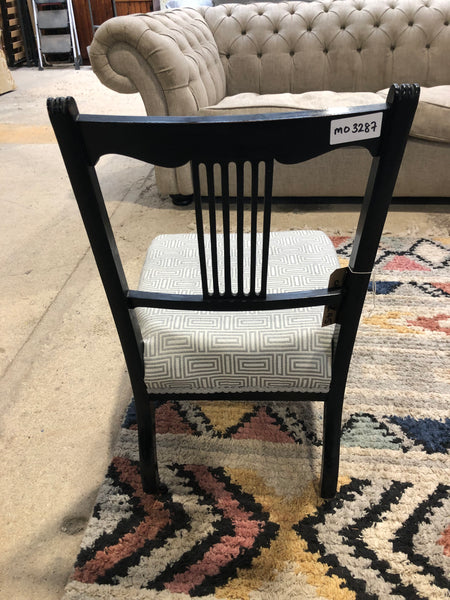 Antique Bedroom chair with Geometric Print Seat