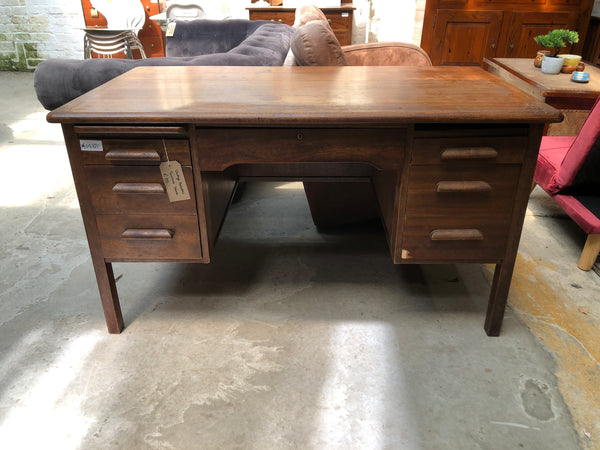 Vintage Pedestal Teachers Desk