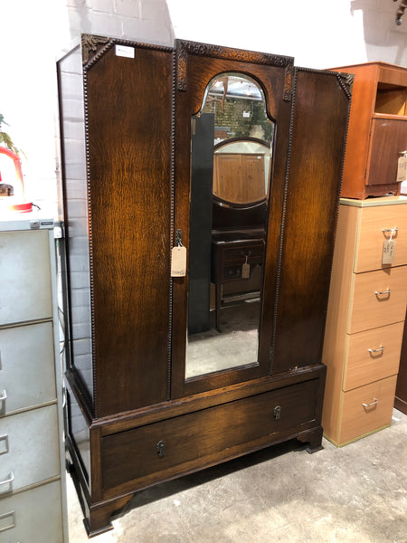 Vintage Oak Art Deco Wardrobe