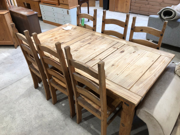 Pine Dining Table & 6 Chairs