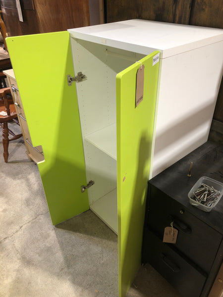 IKEA Green Cupboard with Clothes Rail