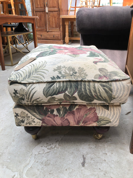 Floral Patterned Footstool