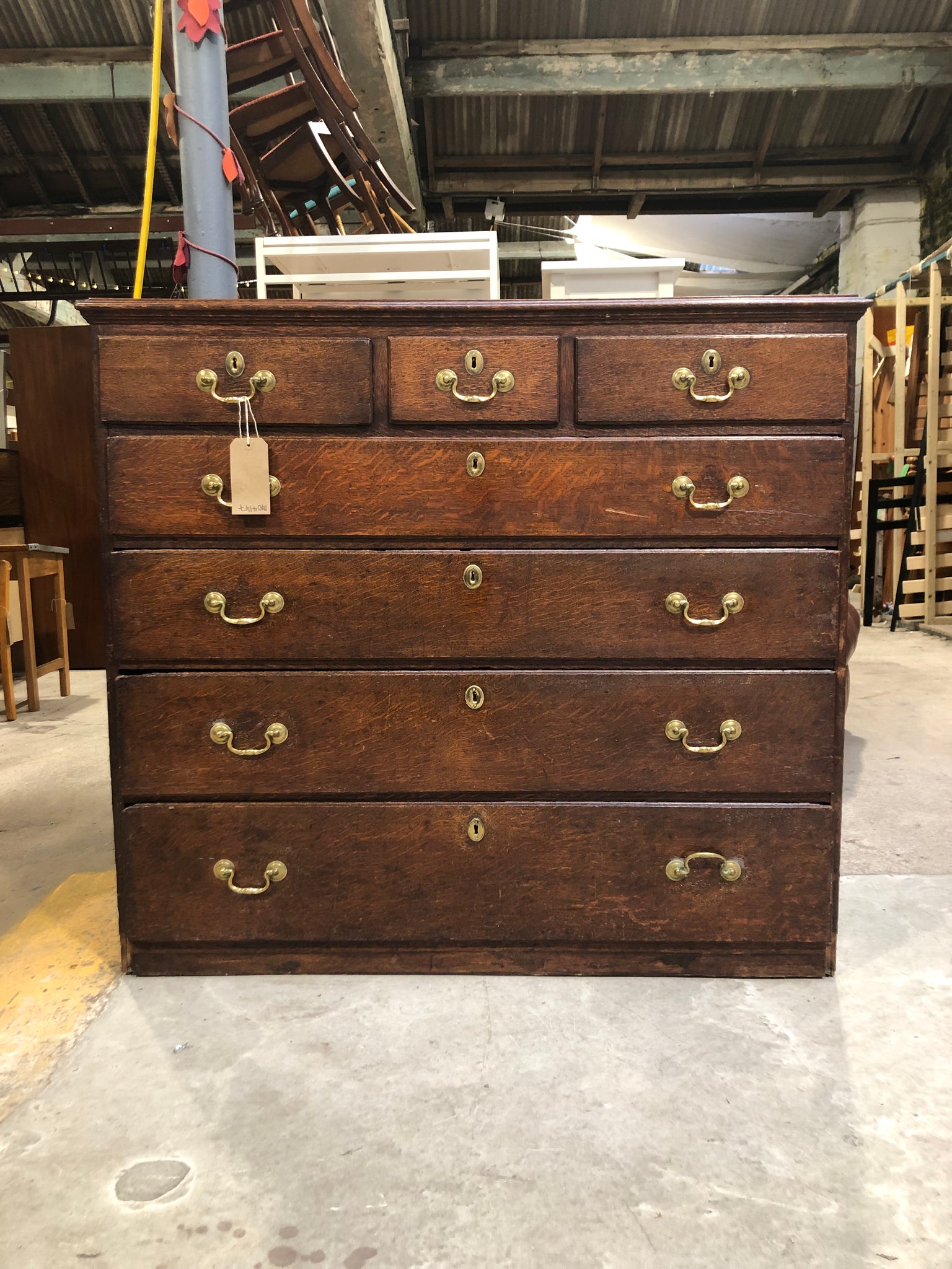 Antique Oak 3 over 4 Chest of Drawers