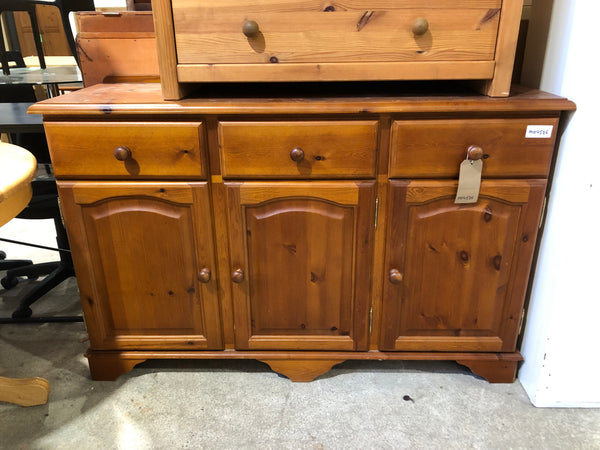 Solid Pine Sideboard With Drawers and Cupboard