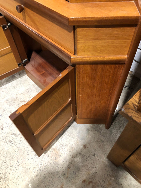 Mid Century Teak Corner Display Cabinet