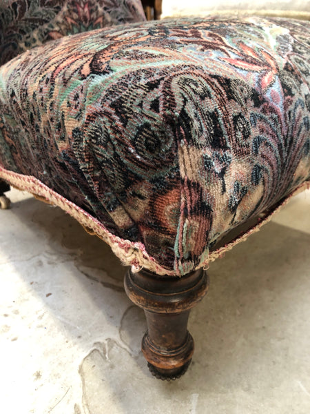 Antique Velvet Bedroom Chair