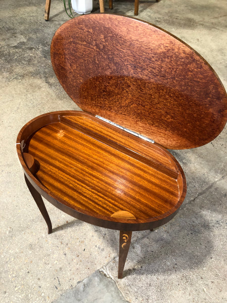 Italian Marquetry Music Box Side Table