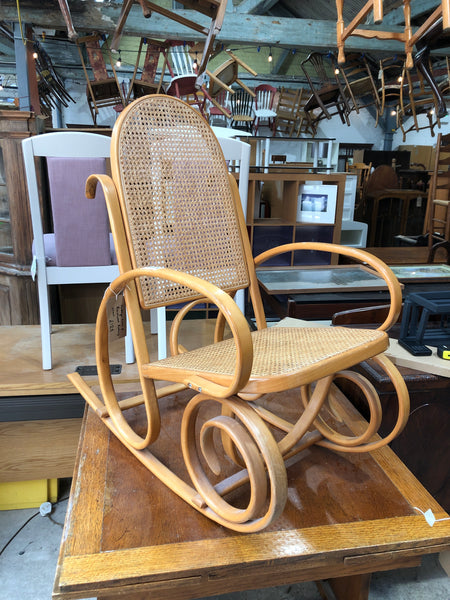 Vintage Cane & Bentwood Rocking Chair