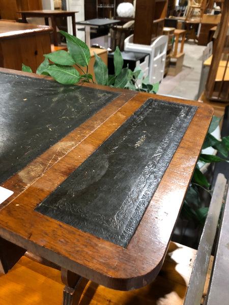 Leather Topped Drop Leaf Side Table