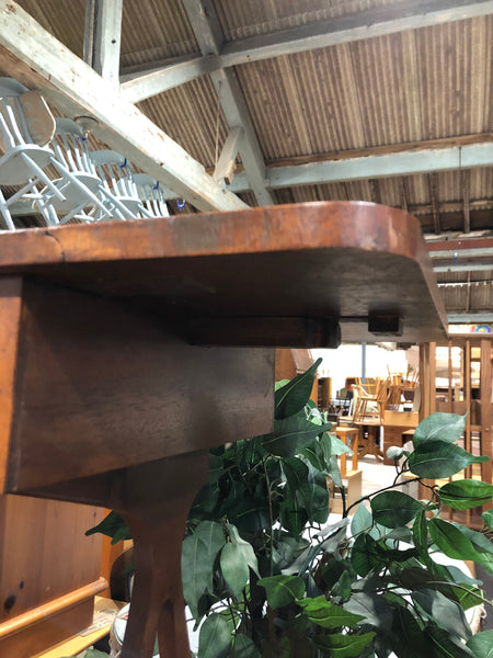 Leather Topped Drop Leaf Side Table