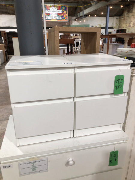 REF - Pair of White Bedside Tables
