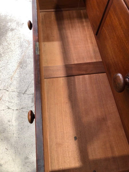 Flamed Mahogany 2 over 3 Chest of Drawers