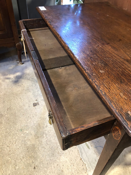 Antique Oak Inlaid Console Table