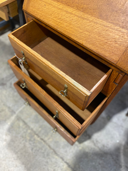 Vintage Narrow Oak Bureau
