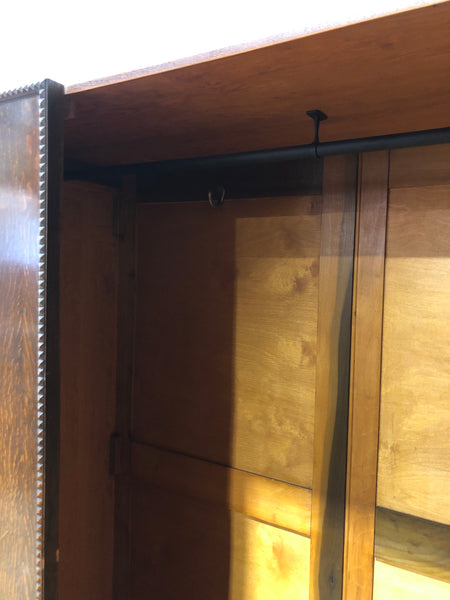 Vintage Oak Art Deco Wardrobe