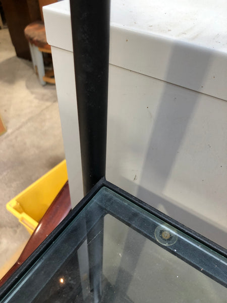 Tall Metal & Glass Shelving Unit