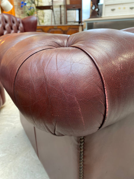 GHC - Chesterfield Style Oxblood Leather Sofa